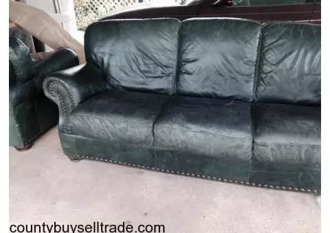 For sale Leather sofa chair & ottoman